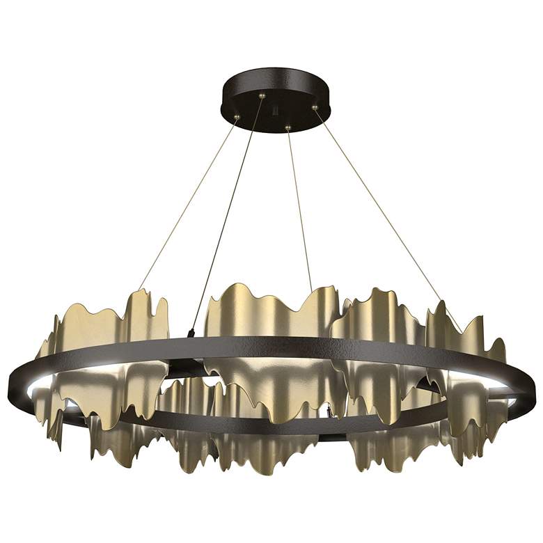 Image 1 Hildene 38"W Brass Accented Circular Oil Rubbed Bronze Standard LED Pe