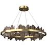 Hildene 38"W Bronze Accented Circular Modern Brass Standard LED Pendan