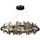 Hildene 38"W Gold Accented Circular Oil Rubbed Bronze Standard LED Pen