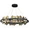 Hildene 38"W Modern Brass Accented Circular Black Standard LED Pendant