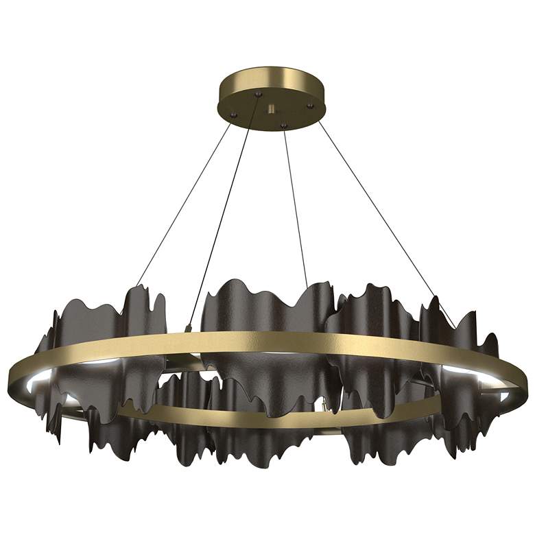 Image 1 Hildene 38 inchW Oil Rubbed Bronze Accented Circular Brass Standard LED Pe