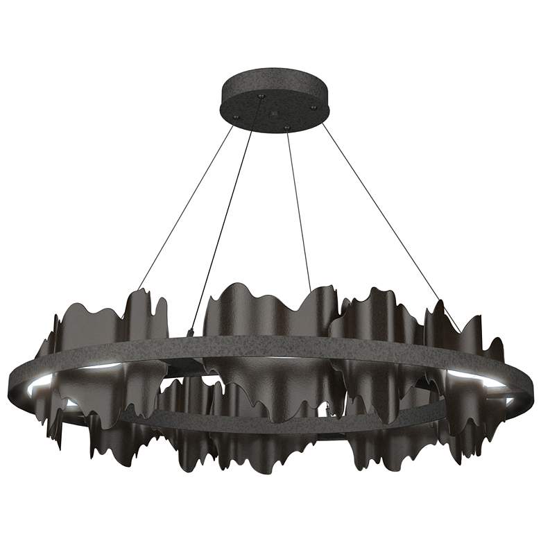 Image 1 Hildene 38"W Oil Rubbed Bronze Accented Circular Iron Standard LED Pen