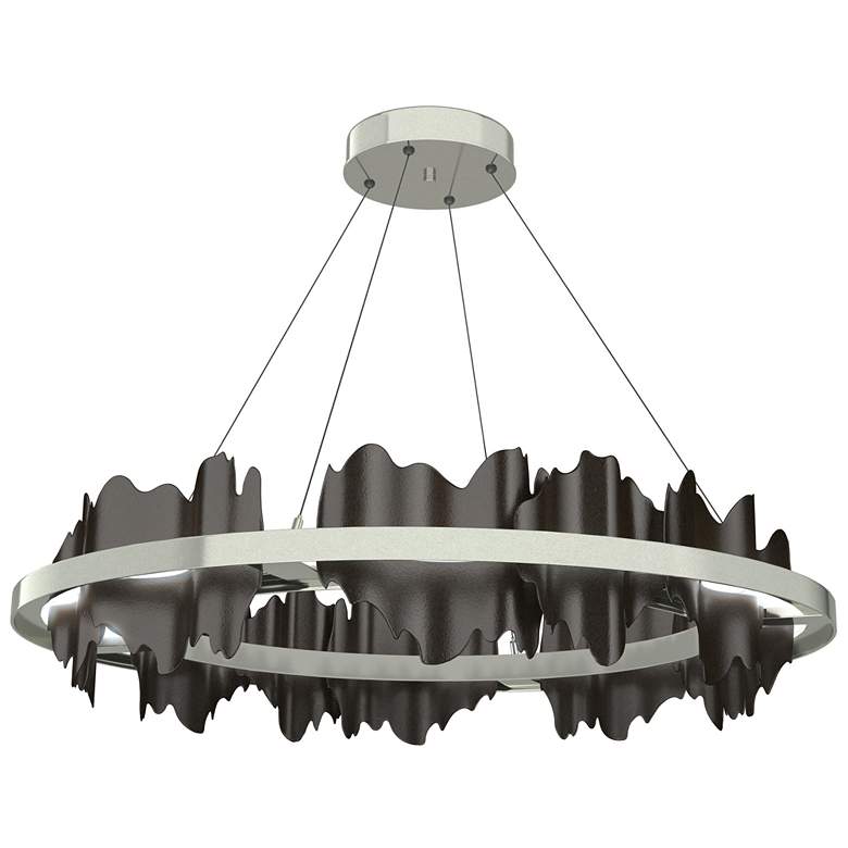 Image 1 Hildene 38"W Oiled Bronze Accented Circular Sterling Standard LED Pend