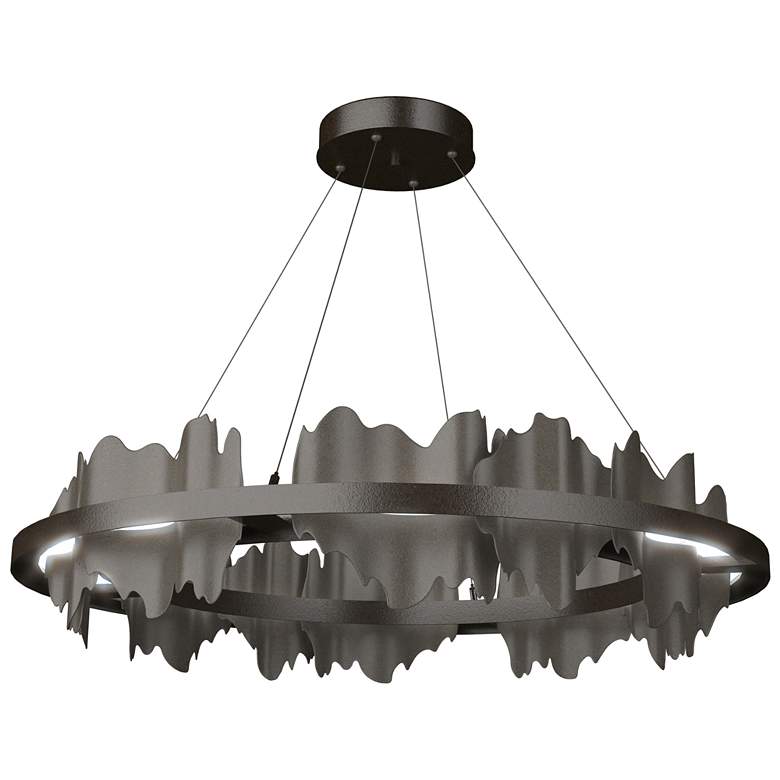 Image 1 Hildene 38"W Smoke Accented Circular Oil Rubbed Bronze Standard LED Pe