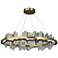 Hildene 38"W Sterling Accented Circular Modern Brass Standard LED Pend