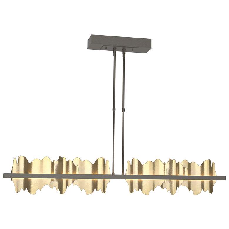 Image 1 Hildene 51.9" Wide Large Dark Smoke And Modern Brass LED Pendant