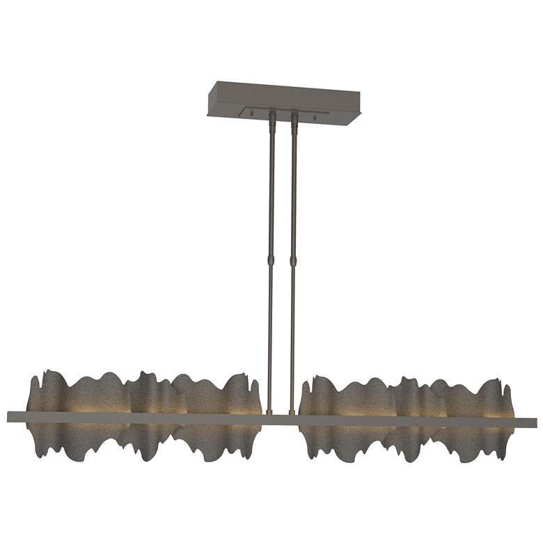 Image 1 Hildene 51.9" Wide Large Dark Smoke And Natural Iron LED Pendant