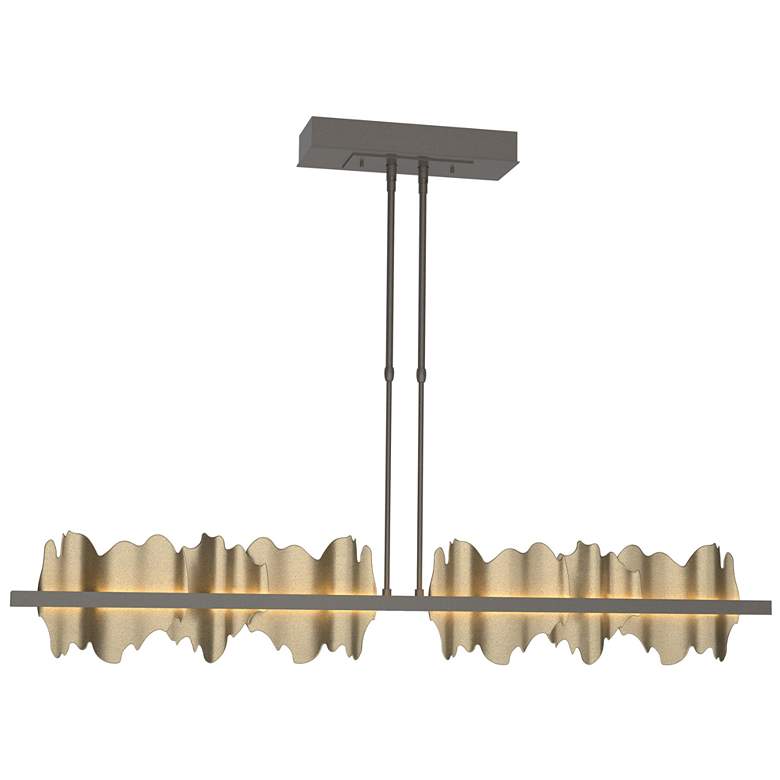 Image 1 Hildene 51.9" Wide Large Dark Smoke And Soft Gold LED Pendant