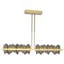 Hildene 51.9" Wide Large Modern Brass And Dark Smoke LED Pendant