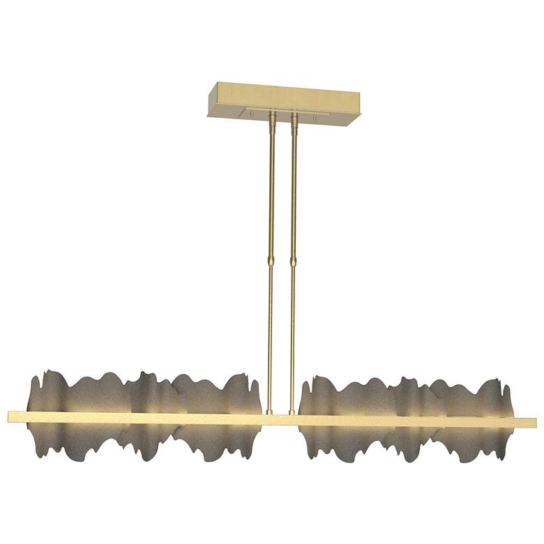 Image 1 Hildene 51.9" Wide Large Modern Brass And Natural Iron LED Pendant