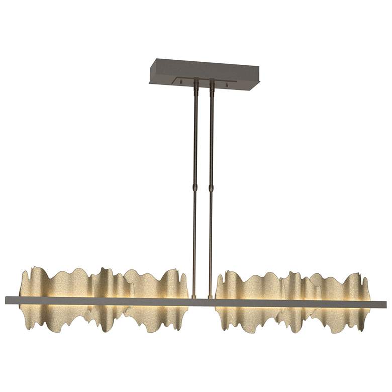 Image 1 Hildene 51.9" Wide Large Oil Rubbed Bronze And Soft Gold LED Pendant