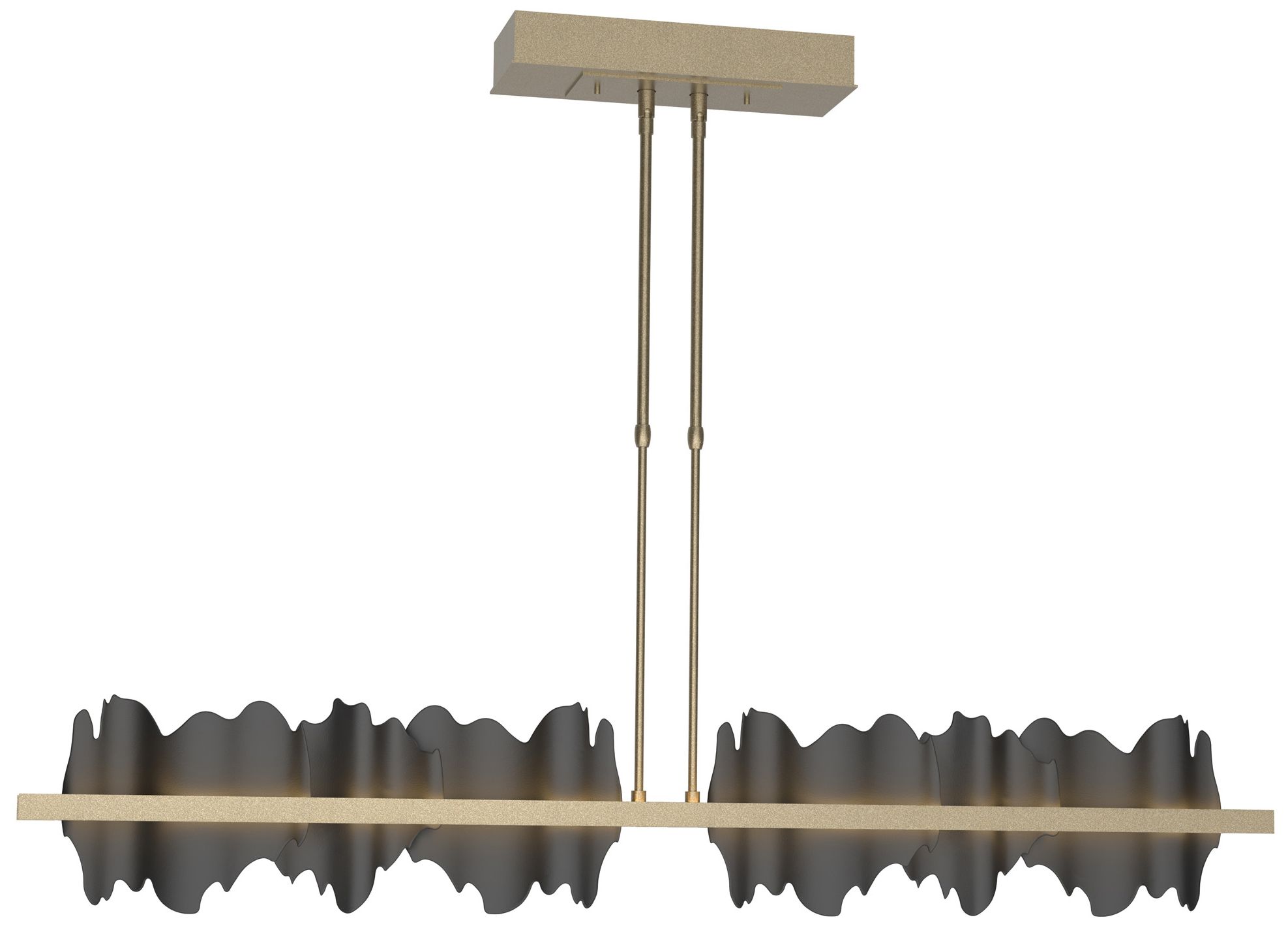Hildene 51.9" Wide Large Soft Gold And Black LED Pendant - Made to Ord