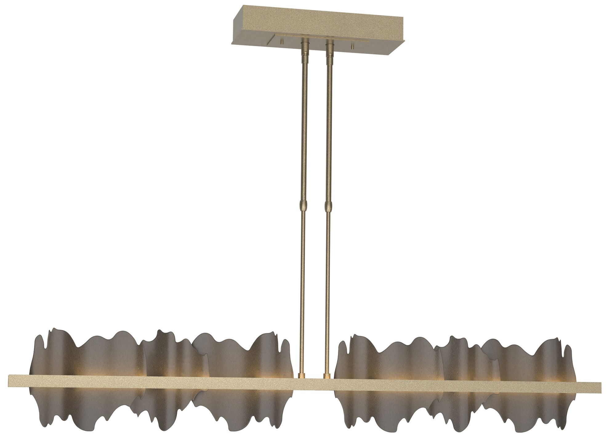 Hildene 51.9" Wide Large Soft Gold And Dark Smoke LED Pendant Made to 