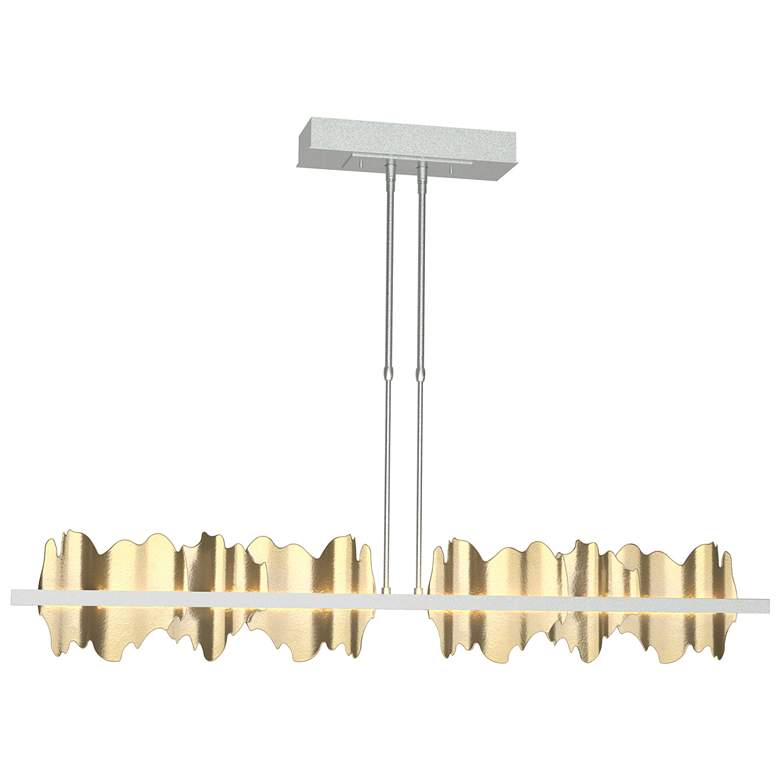 Image 1 Hildene 51.9" Wide Large Vintage Platinum And Modern Brass LED Pendant