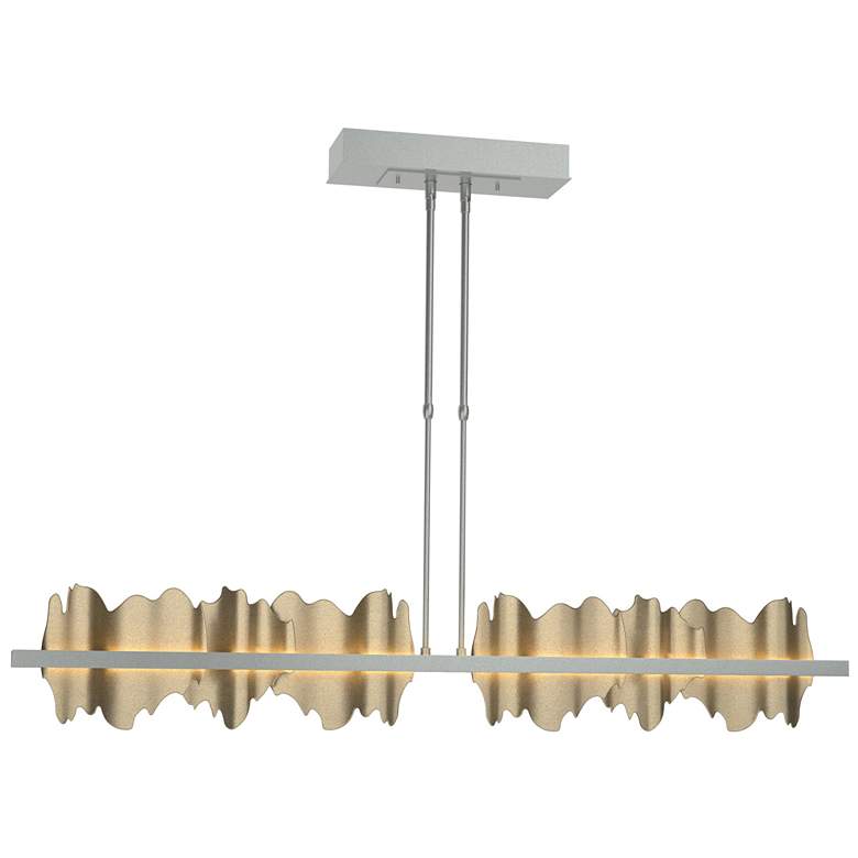 Image 1 Hildene 51.9" Wide Large Vintage Platinum And Soft Gold LED Pendant
