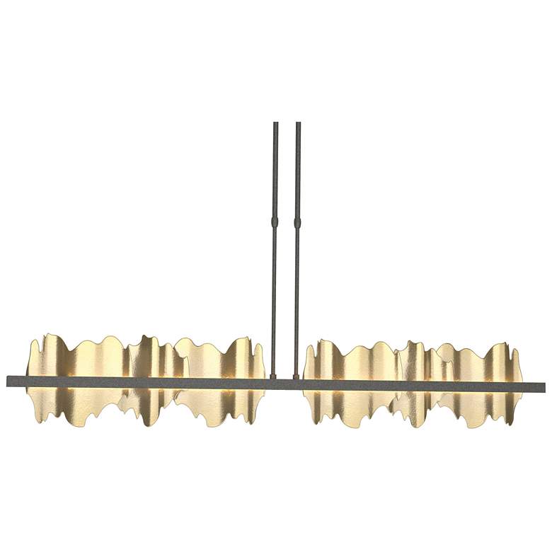 Image 1 Hildene 51.9 inchW Brass Accented Large Natural Iron Short Height LED Pend