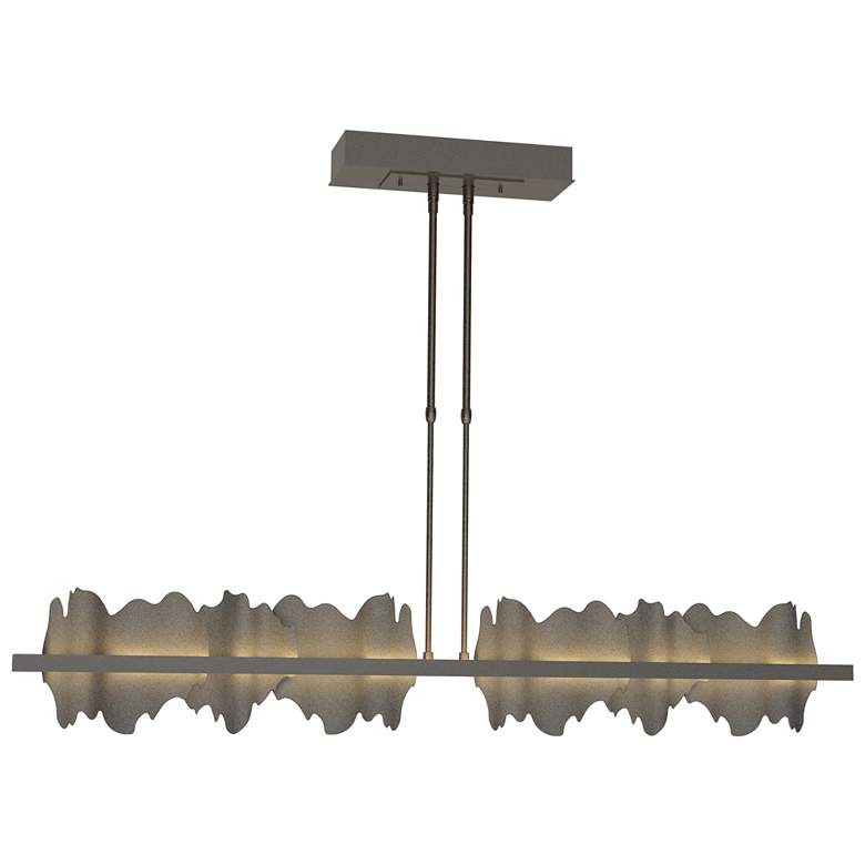 Image 1 Hildene 51.9"W Large Oil Rubbed Bronze And Natural Iron LED Pendant