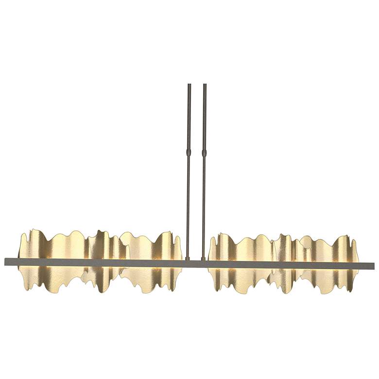 Image 1 Hildene 51.9 inchW Modern Brass Accented Large Dark Smoke Long LED Pendant