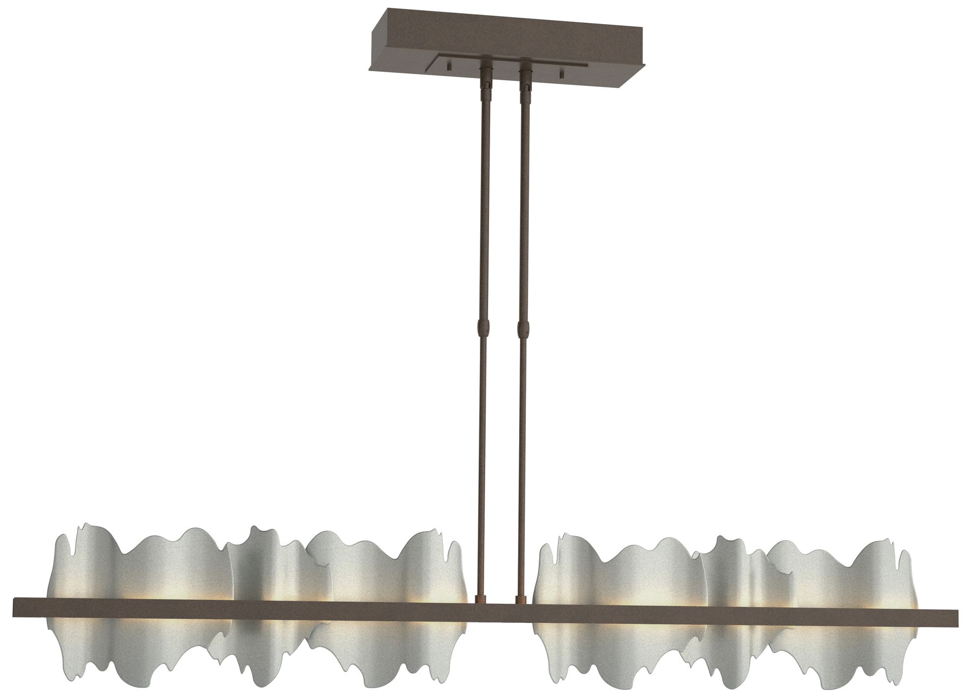 Hildene 51.9"W Large Bronze And Vintage Platinum LED Pendant Made to Order