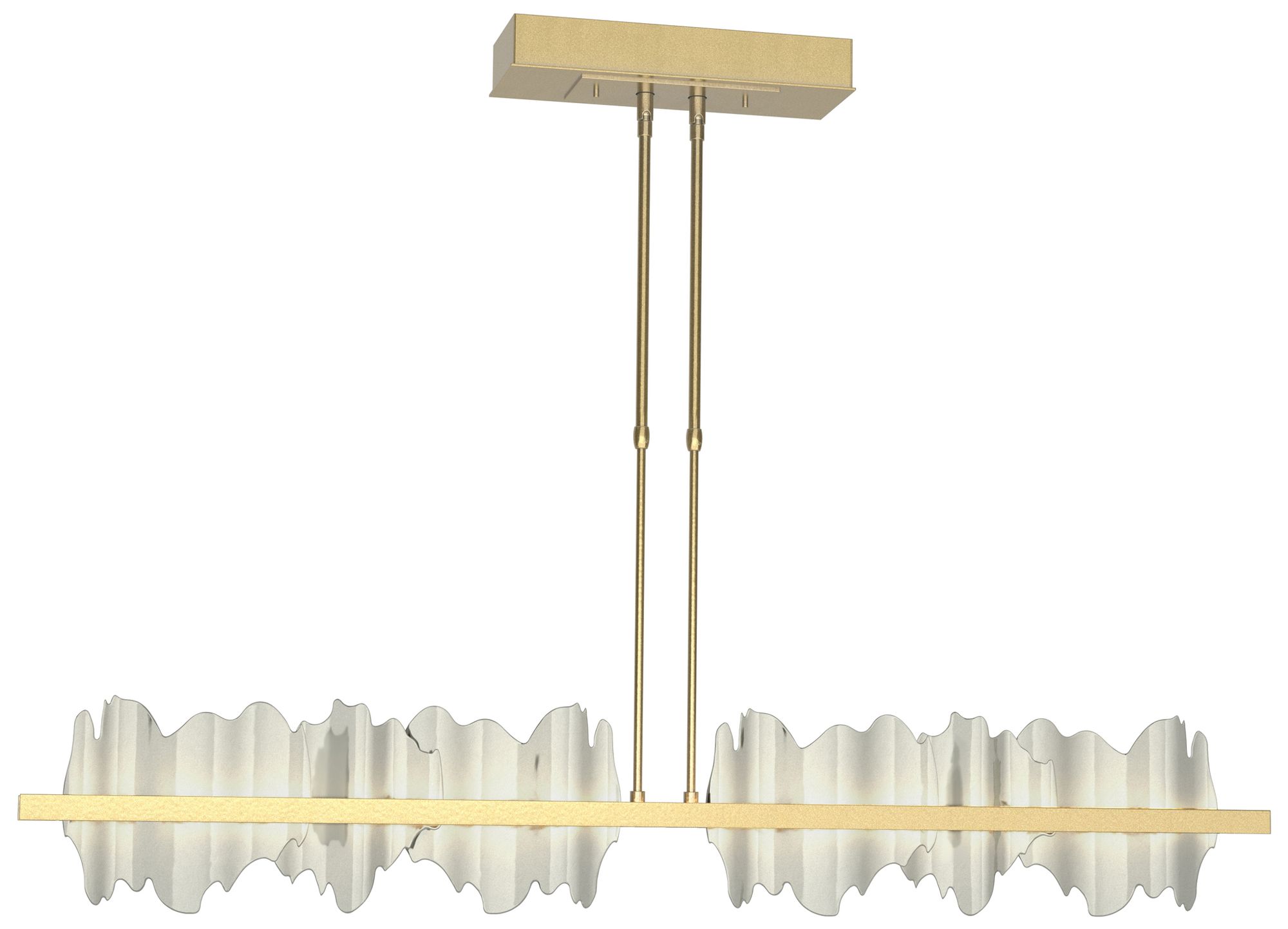 Hildene 51.9"W Large Modern Brass And Sterling LED Pendant Made to Order