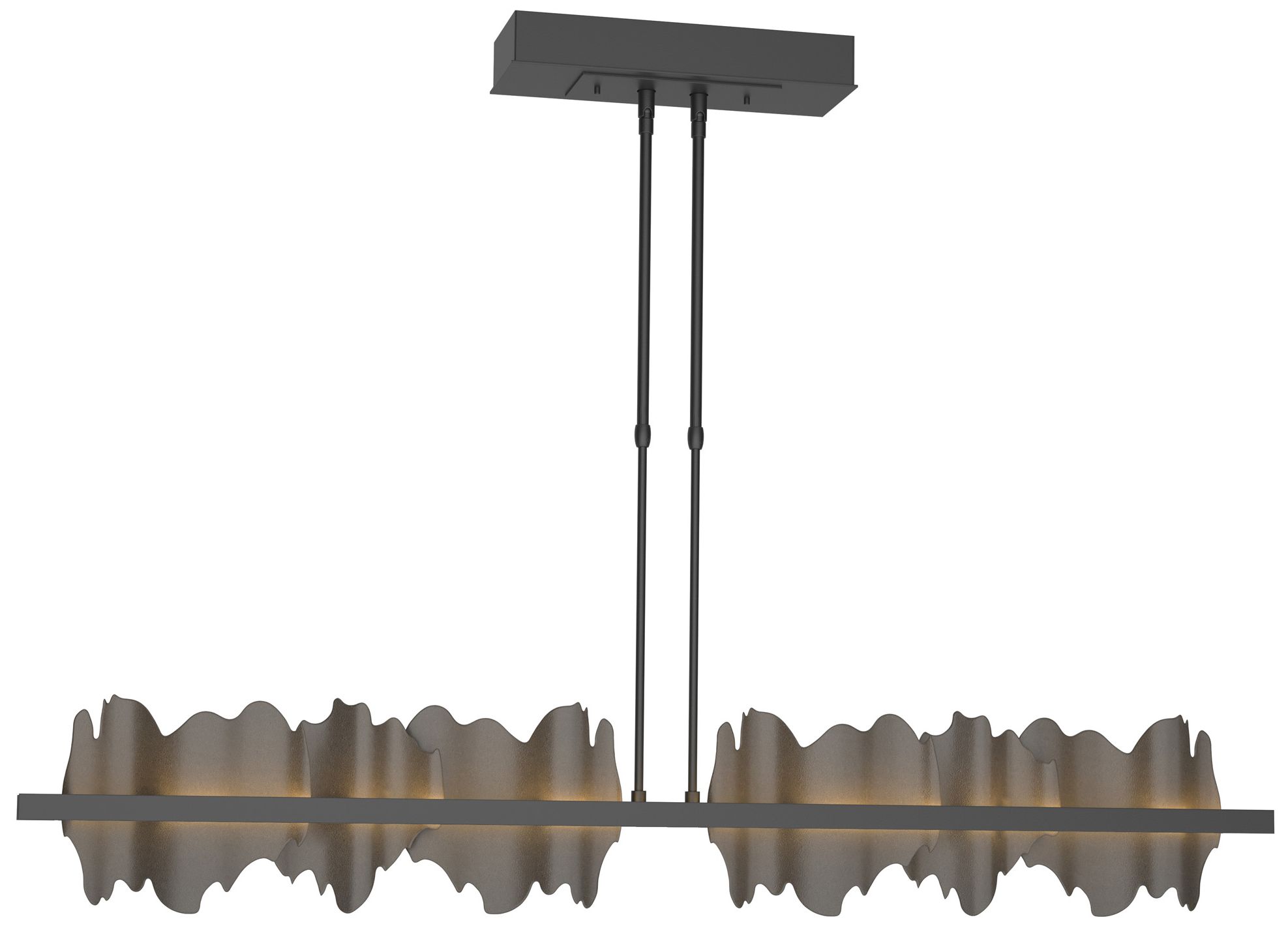 Hildene 51.9" Wide Large Black And Dark Smoke LED Pendant - Made to Order