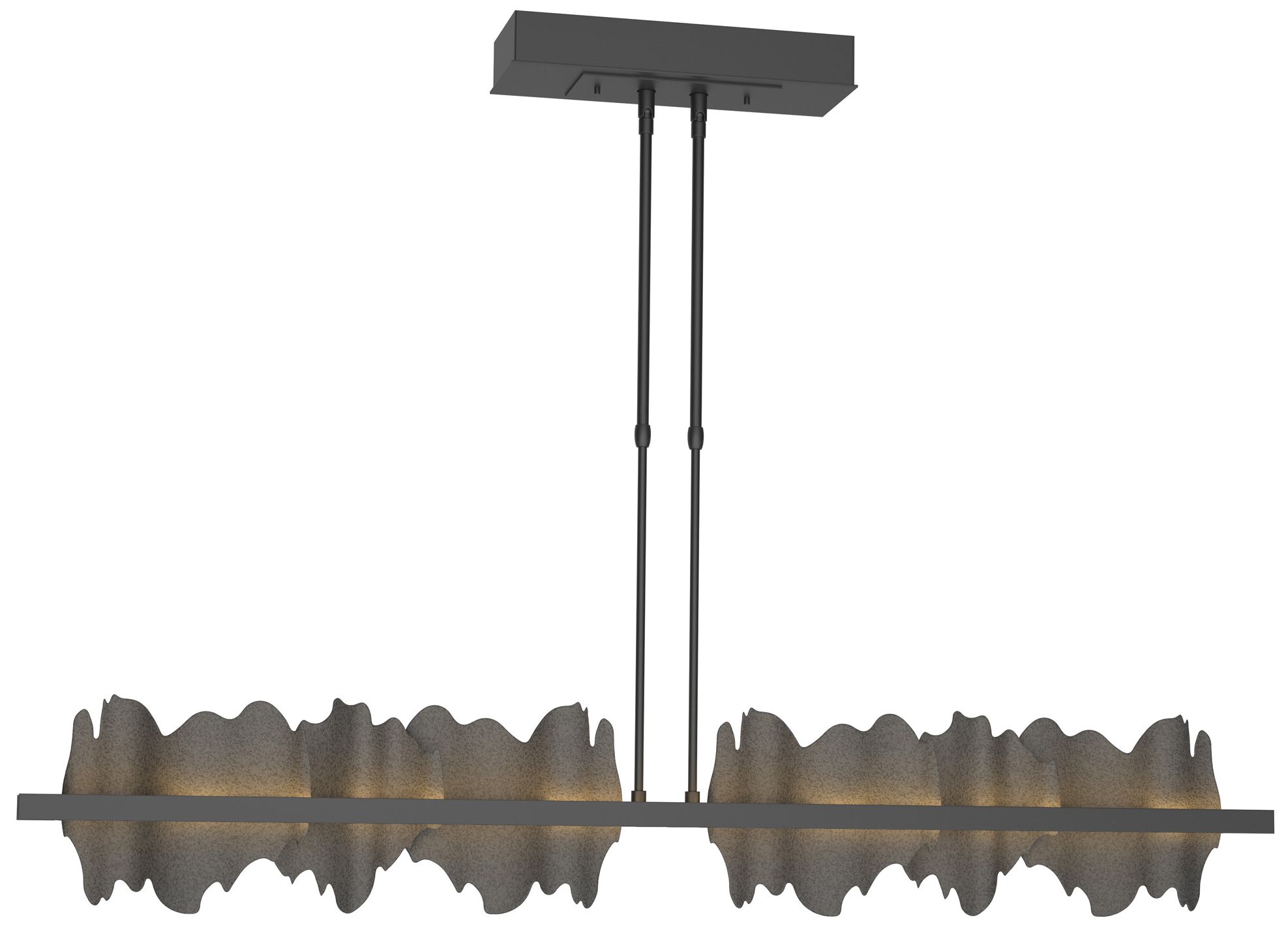 Hildene 51.9" Wide Large Black And Natural Iron LED Pendant - Made to Order