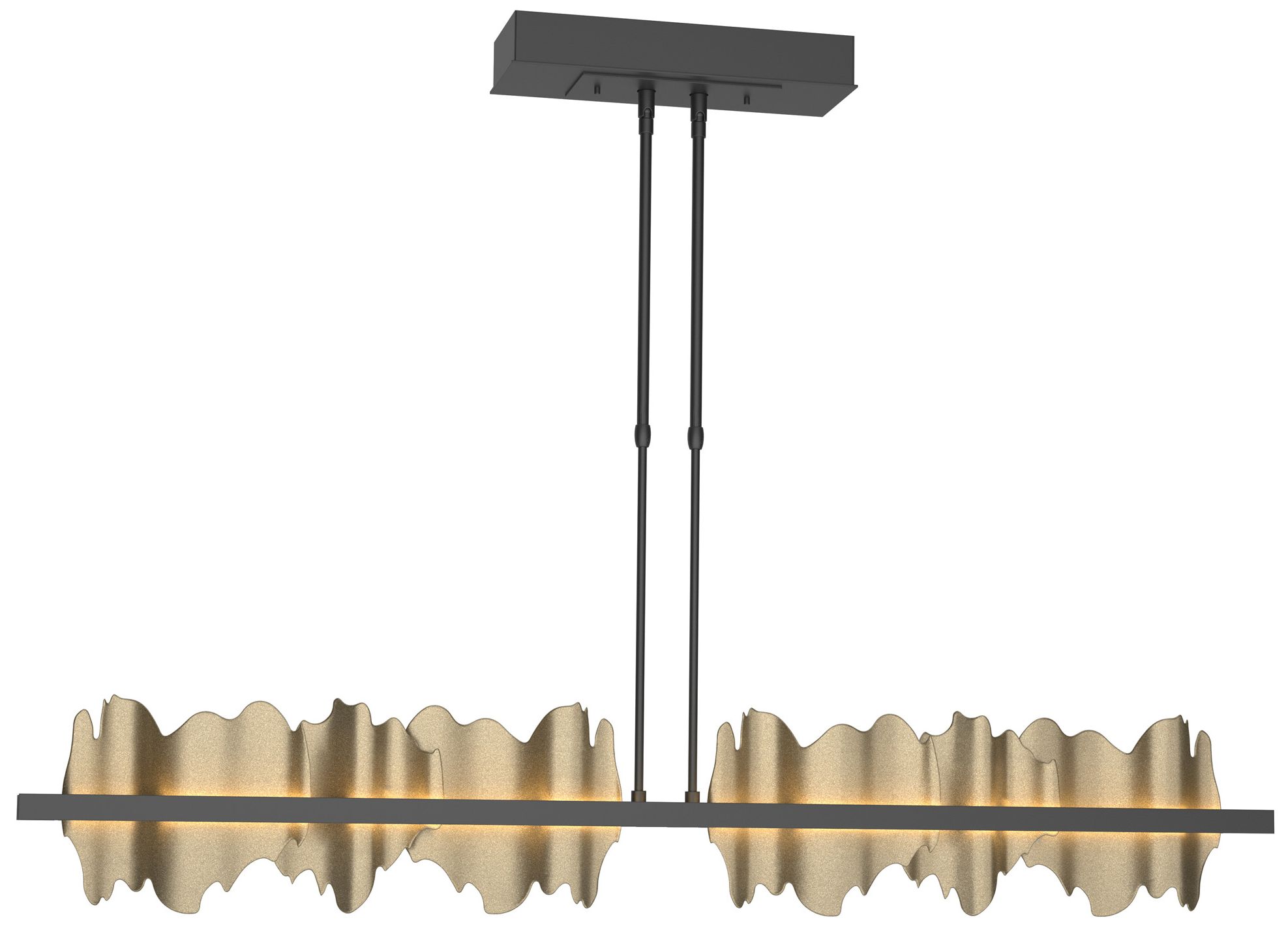 Hildene 51.9" Wide Large Black And Soft Gold LED Pendant - Made to Order