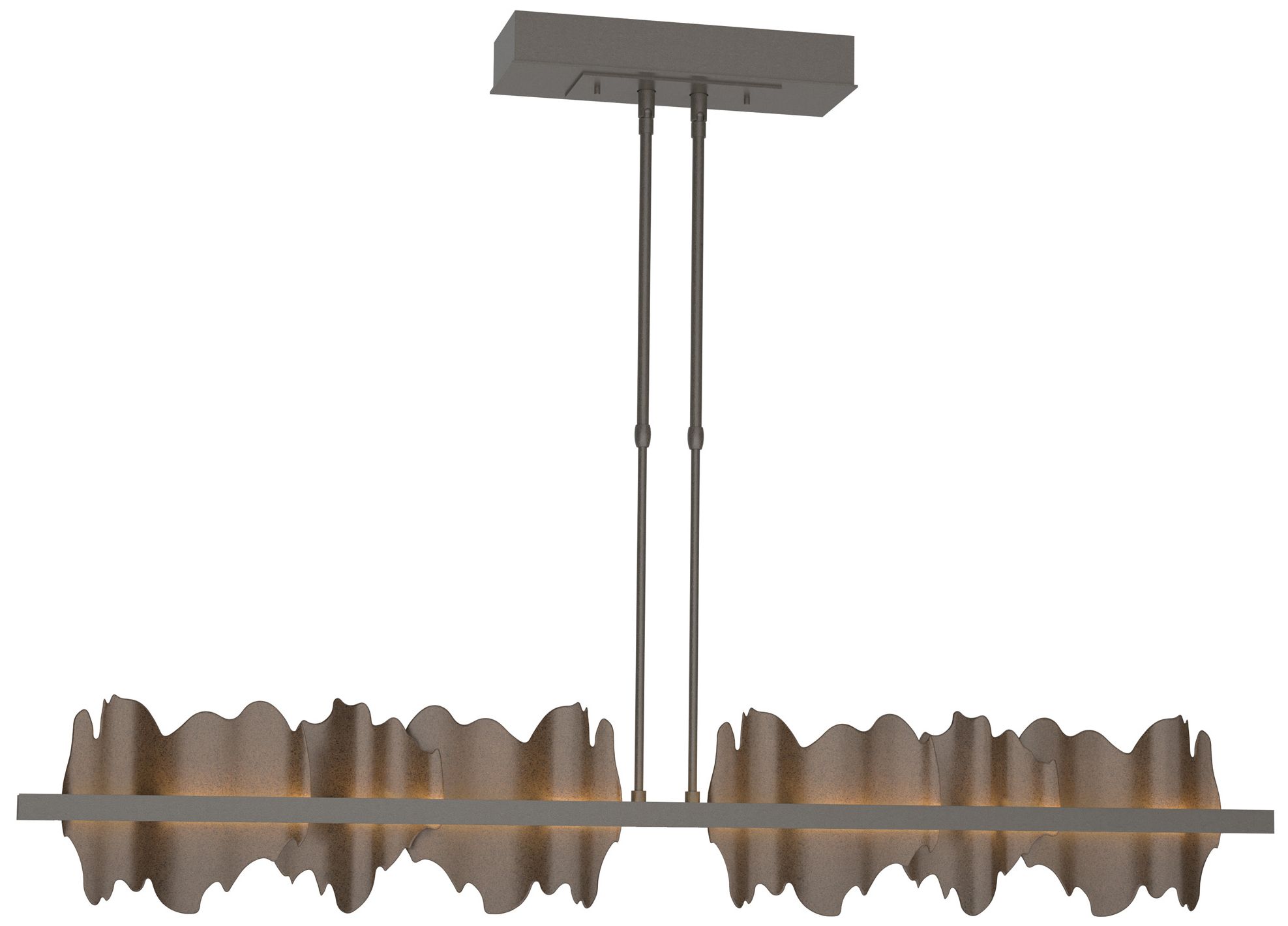 Hildene 51.9" Wide Large Dark Smoke And Bronze LED Pendant - Made to Order