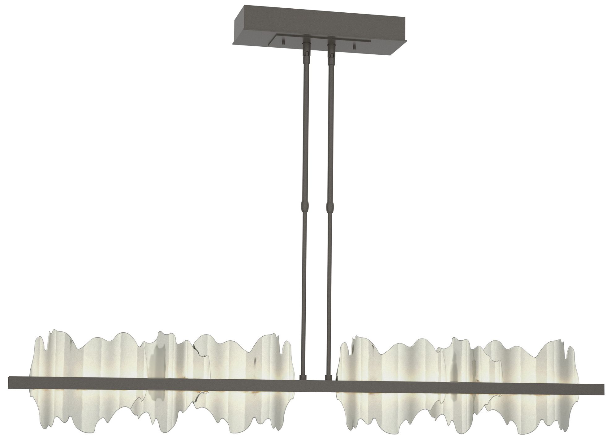 Hildene 51.9" Wide Large Dark Smoke And Sterling LED Pendant Made to Order