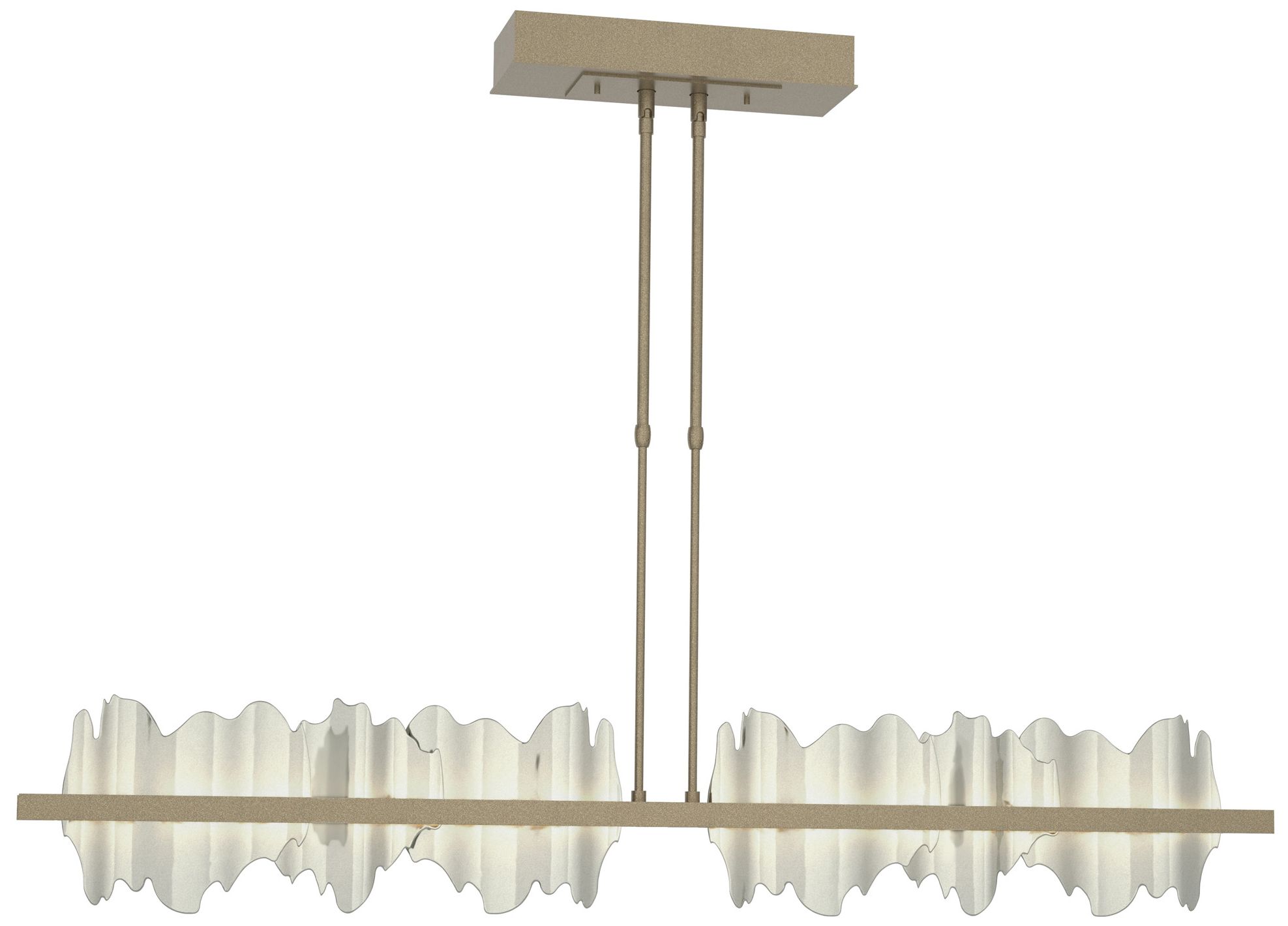 Hildene 51.9" Wide Large Soft Gold And Sterling LED Pendant - Made to Order
