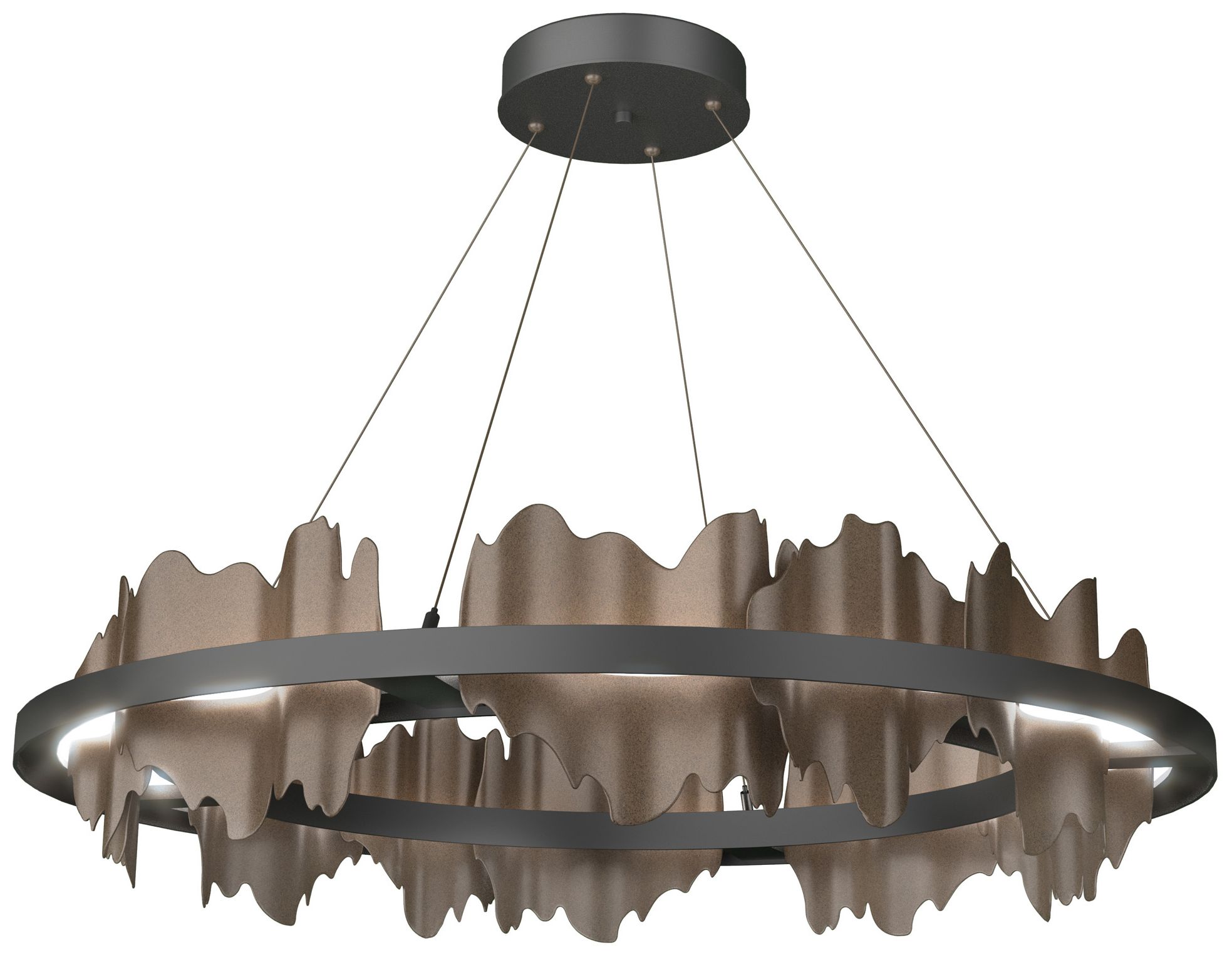Hildene Circular LED Pendant - Black - Bronze - Made to Order