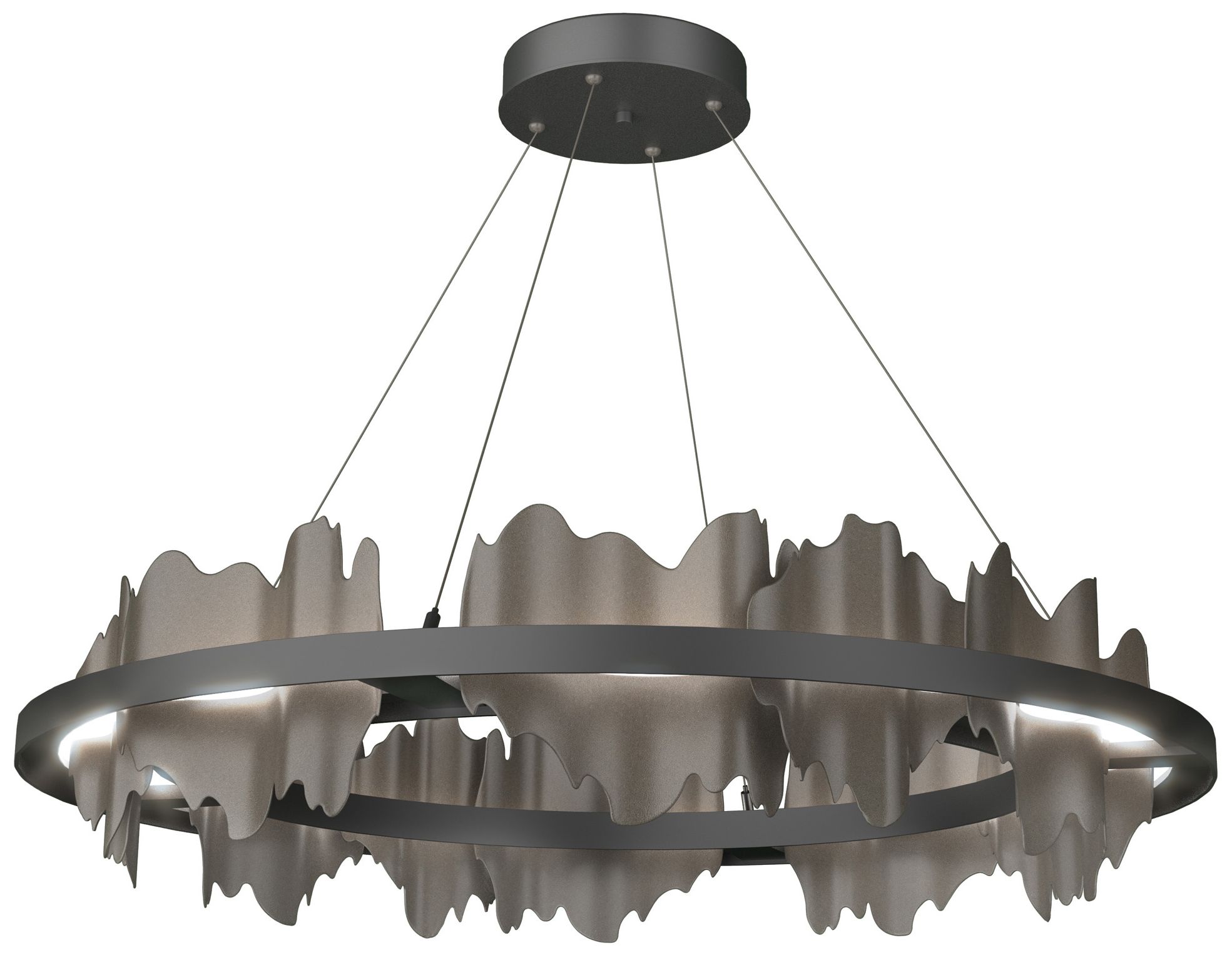 Hildene Circular LED Pendant - Black - Dark Smoke - Made to Order
