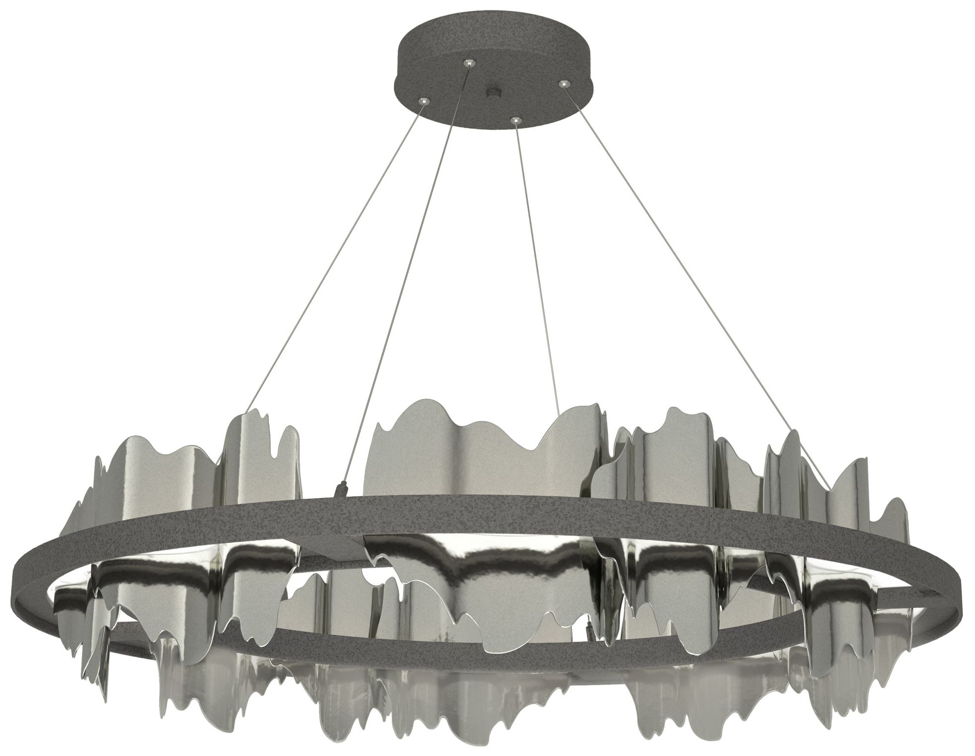 Hildene Circular LED Pendant - Black - Sterling - Made to Order
