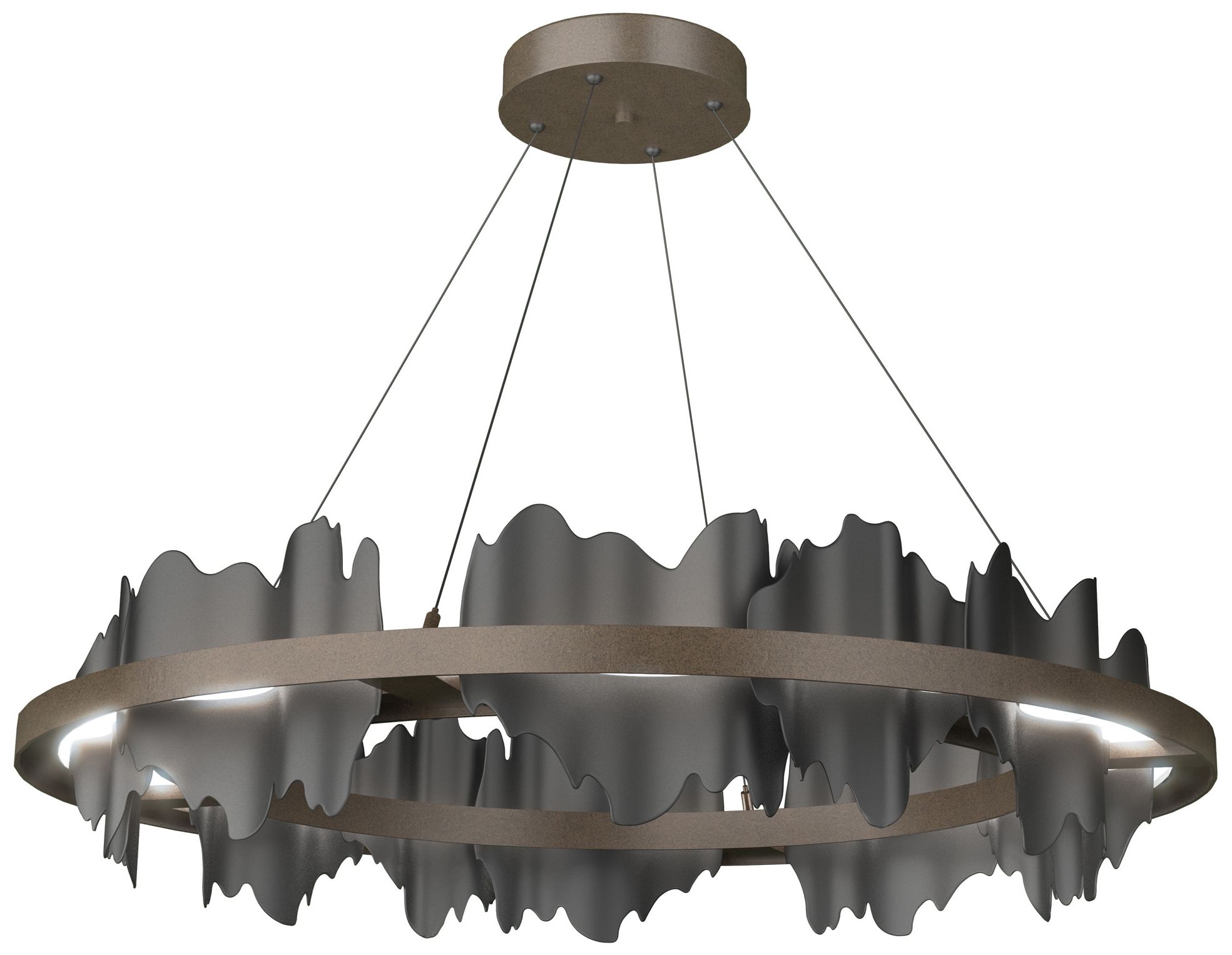 Hildene Circular LED Pendant - Bronze - Black - Made to Order