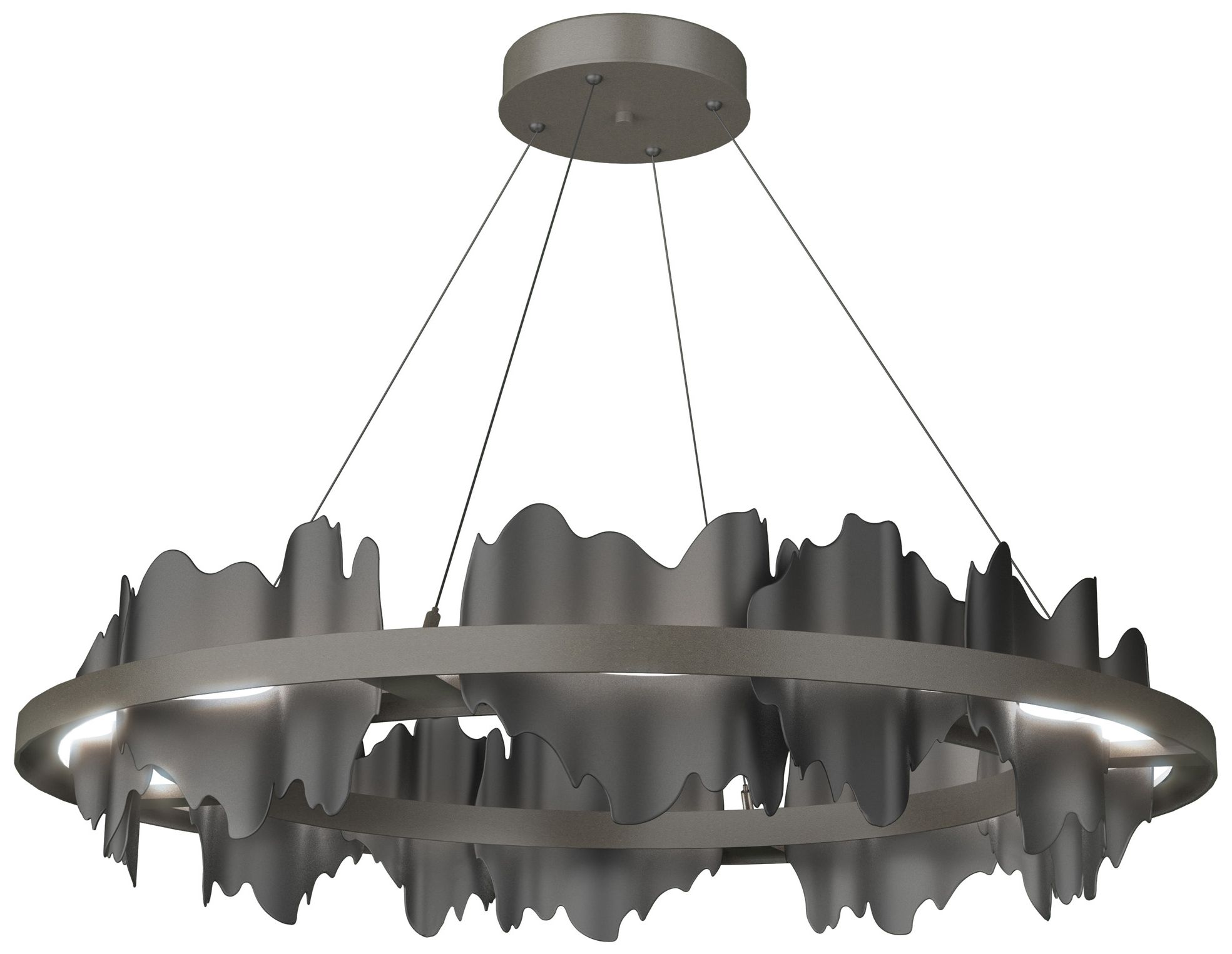 Hildene Circular LED Pendant - Dark Smoke - Black - Made to Order