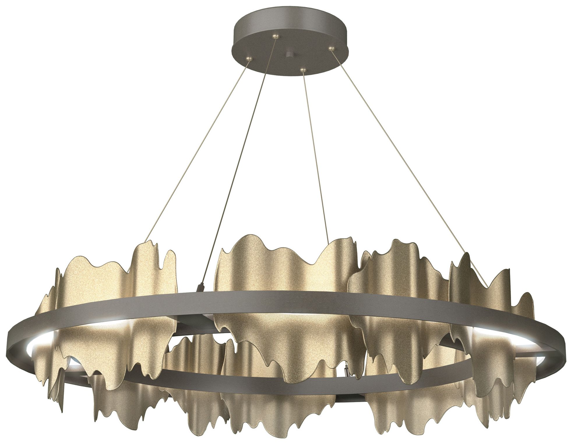 Hildene Circular LED Pendant - Dark Smoke - Gold - Made to Order