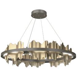 Hildene Circular LED Pendant - Dark Smoke - Gold