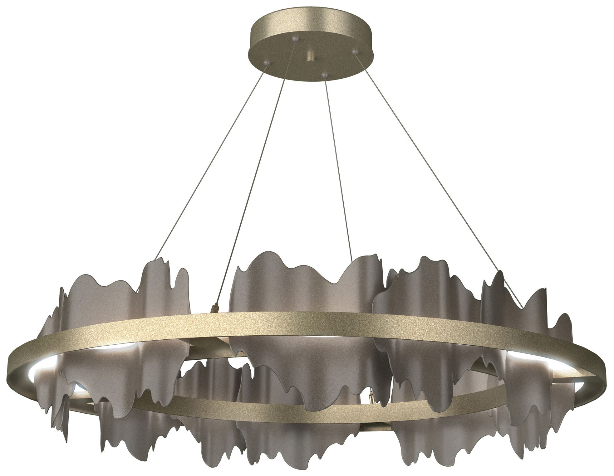 Hildene Circular LED Pendant - Gold - Dark Smoke - Made to Order