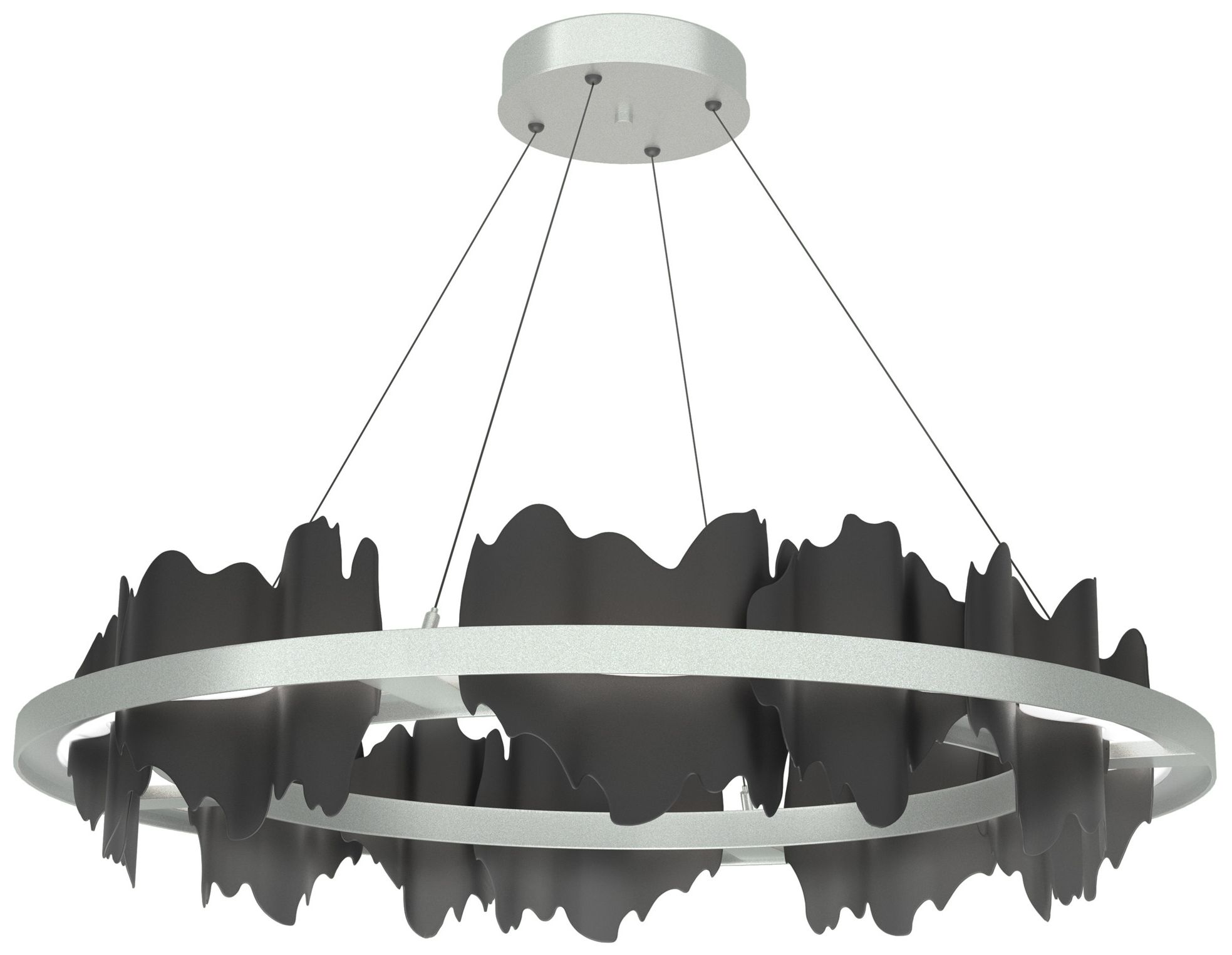 Hildene Circular LED Pendant - Platinum - Black - Made to Order