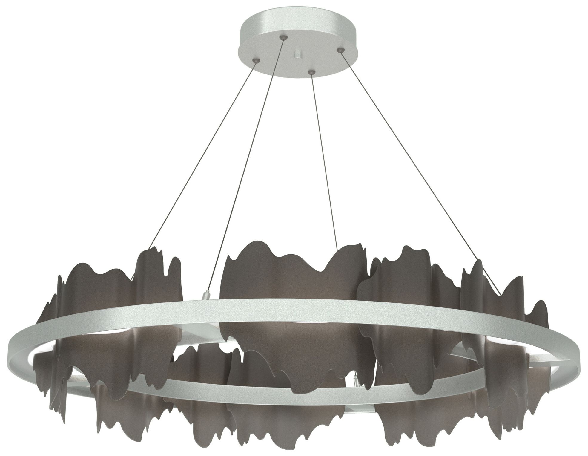 Hildene Circular LED Pendant - Platinum - Dark Smoke - Made to Order