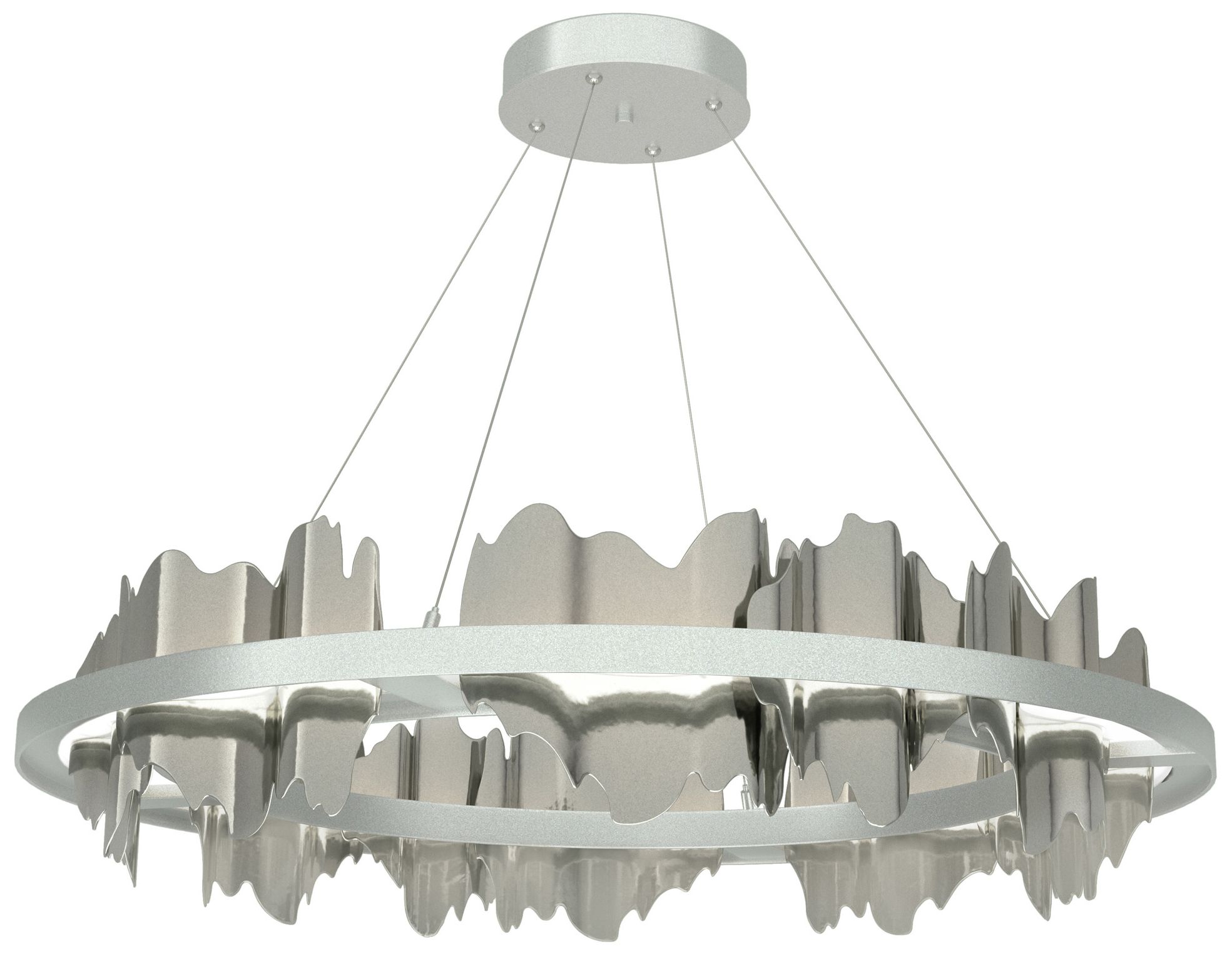 Hildene Circular LED Pendant - Platinum - Sterling - Made to Order