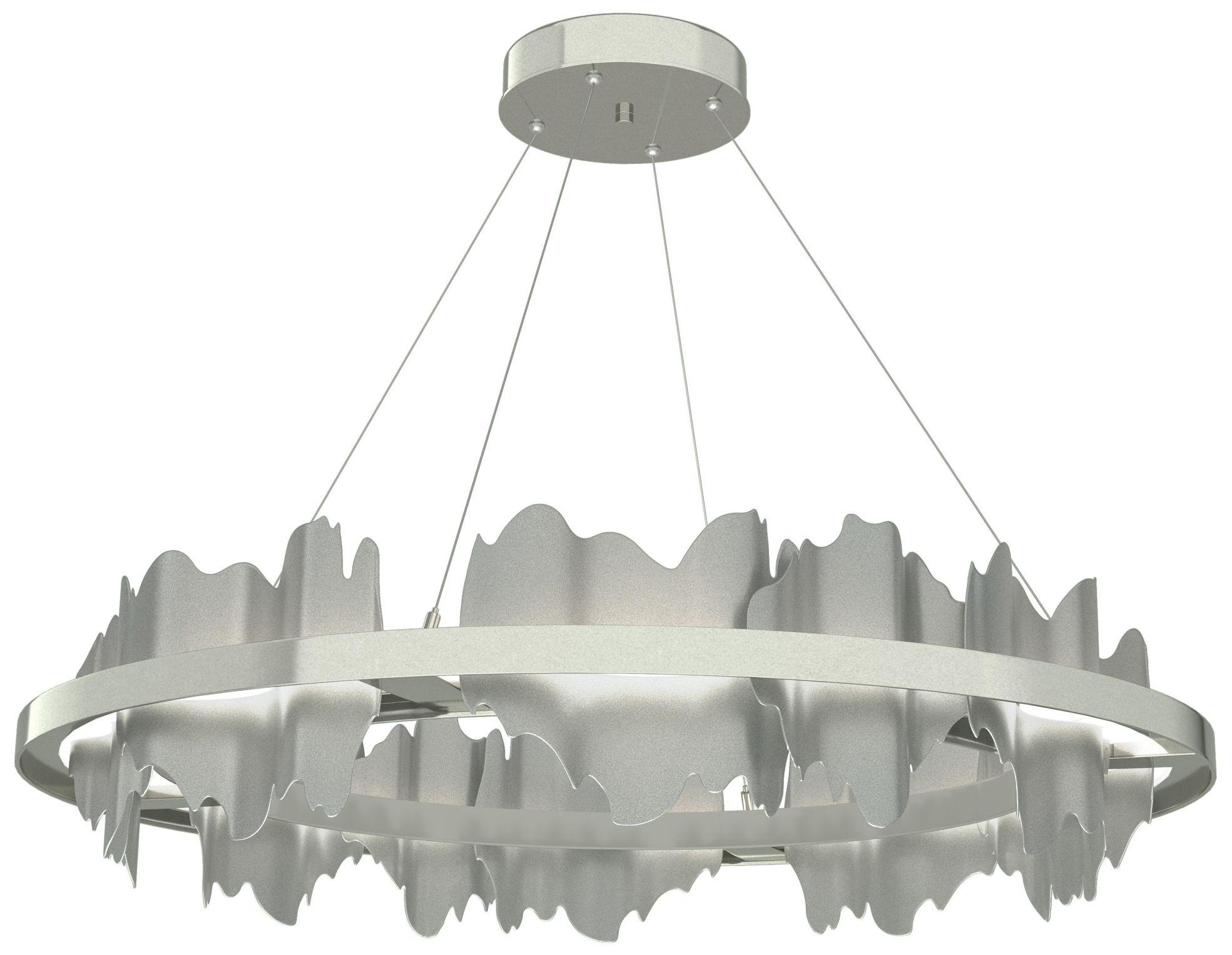 Hildene Circular LED Pendant - Sterling - Platinum - Made to Order