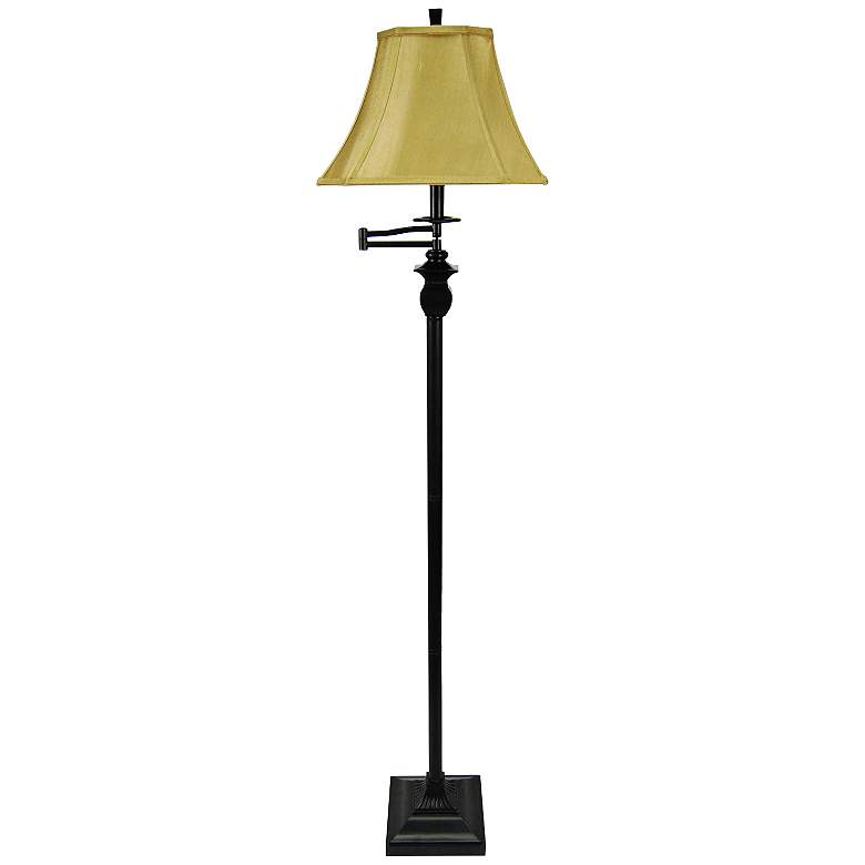 Image 1 Hildreth 65 inch Slim Bronze Traditional Swing Arm Floor Lamp