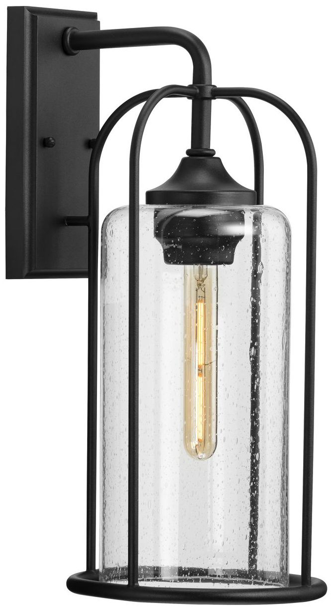 Hill Collection One-Light Clear Seeded Glass Large Outdoor Wall Lantern