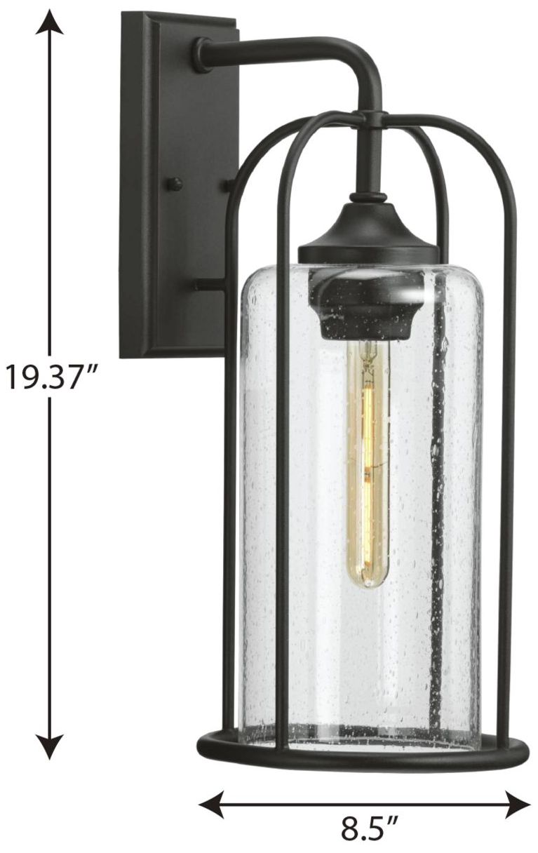 Image 4 Hill Collection One-Light Clear Seeded Glass Large Outdoor Wall Lantern more views
