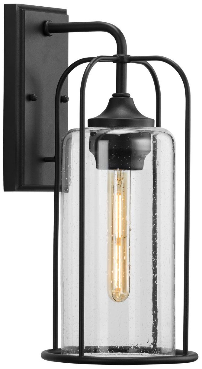 Hill Collection One-Light Clear Seeded Glass Medium Outdoor Wall Lantern