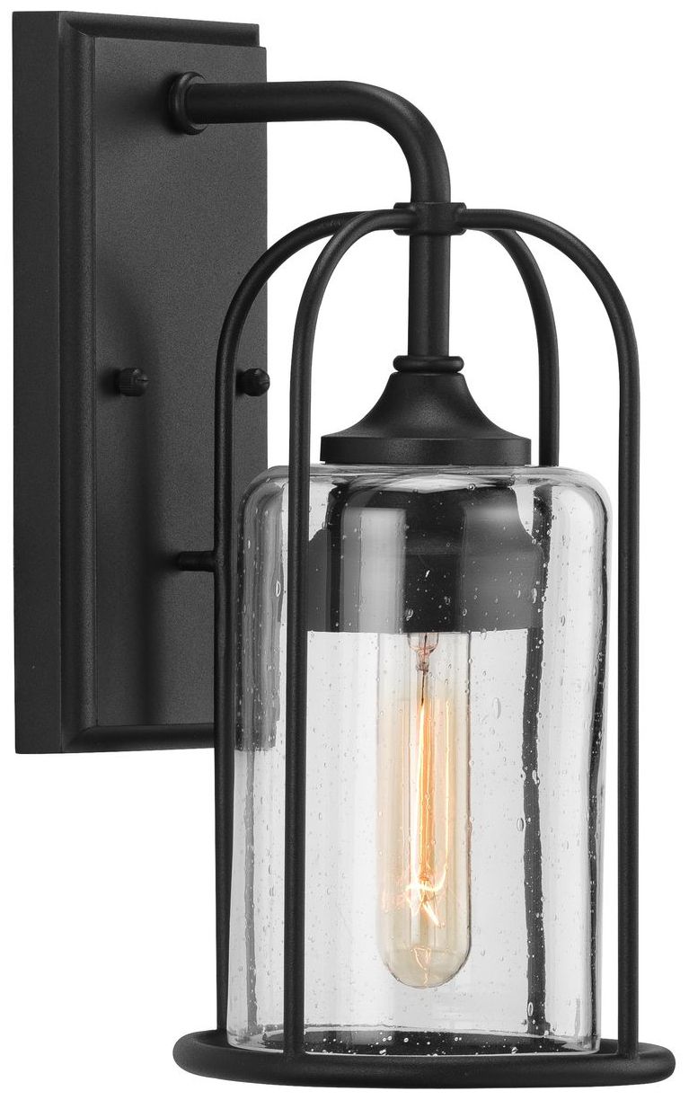 Hill Collection One-Light Clear Seeded Glass Small Outdoor Wall Lantern