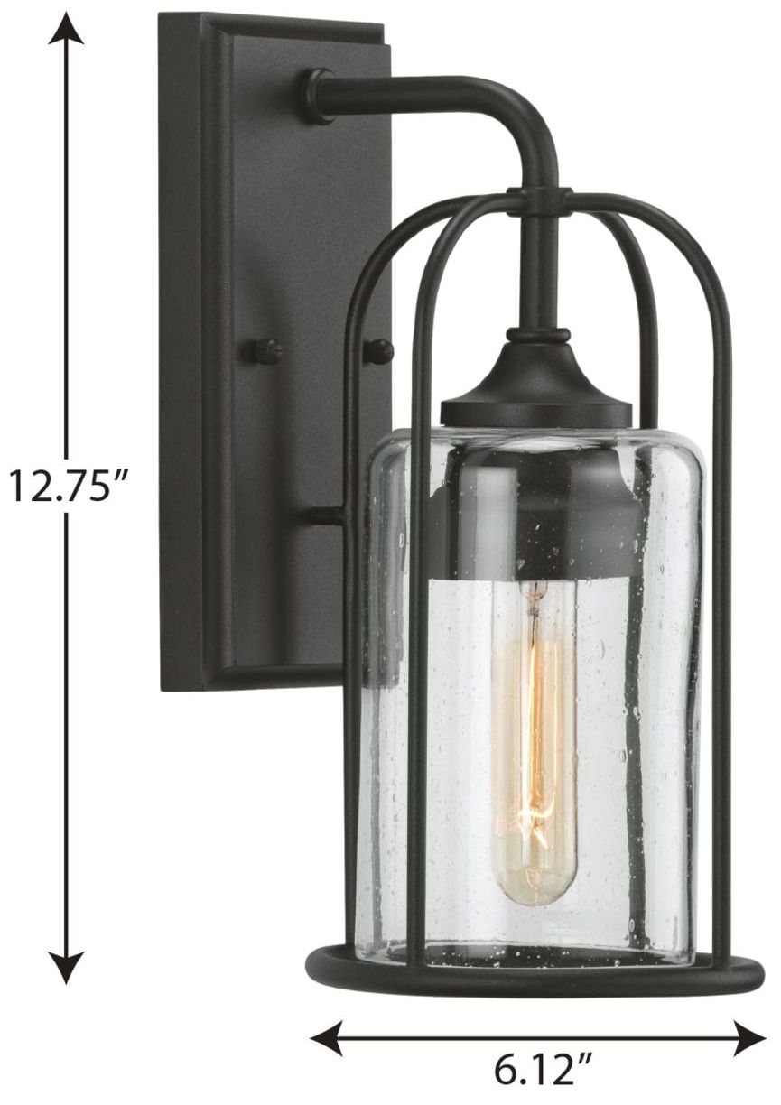 Image 4 Hill Collection One-Light Clear Seeded Glass Small Outdoor Wall Lantern more views