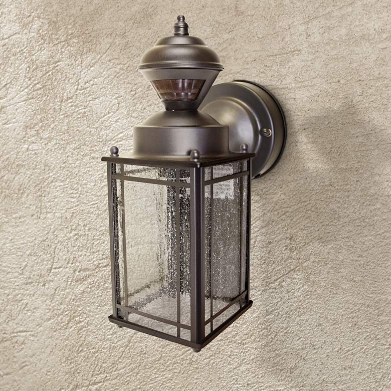 Image 1 Hill Crest 11 1/8" High Motion Sensor Outdoor Light