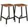 Hill Crest 24" Brownstone Black Iron Counter Stools Set of 2